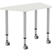 Lorell Trapezoid Lorell Height-adjustable Trapezoid Table, 23.62 W, 48 L, 33.62 H, Laminate Top, Grey 69583